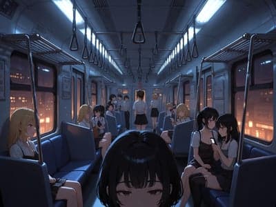末班地铁满车都是少女只有我一个例外
