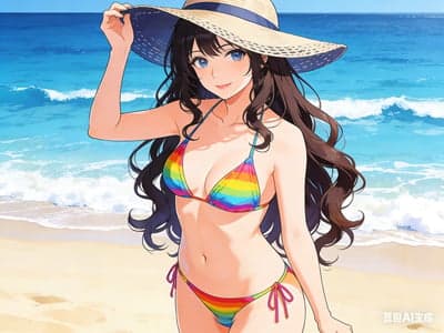 沙滩上晒太阳，享受各种各样的各种型号的洗面奶or美臀砸脸