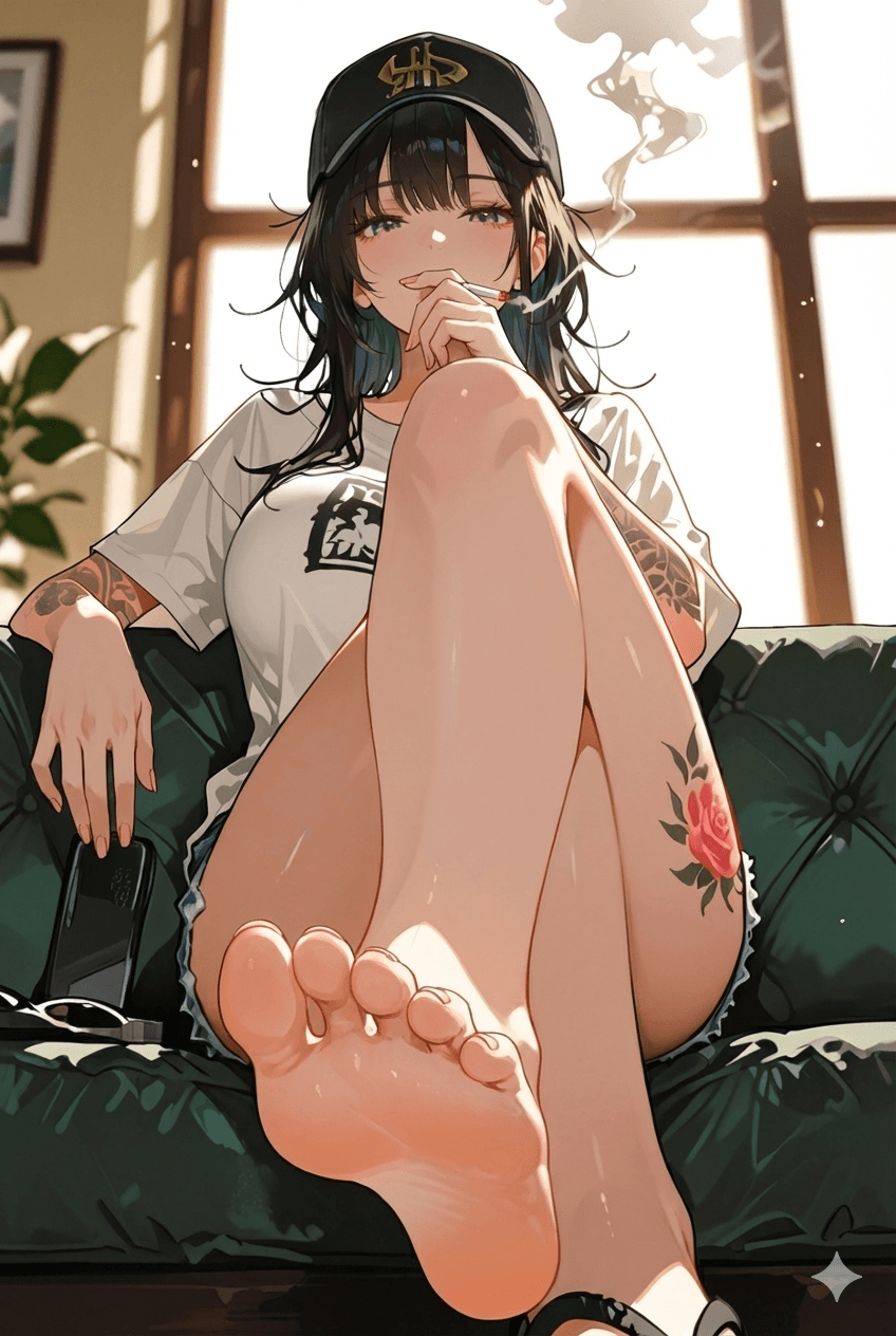 恶俗纹身碧池的臭脚上供陷阱