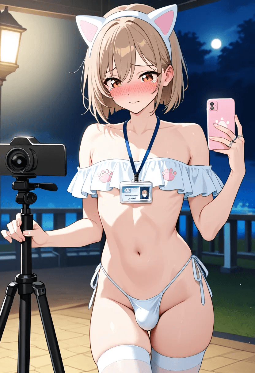 深夜露出直播:被发现的小男娘