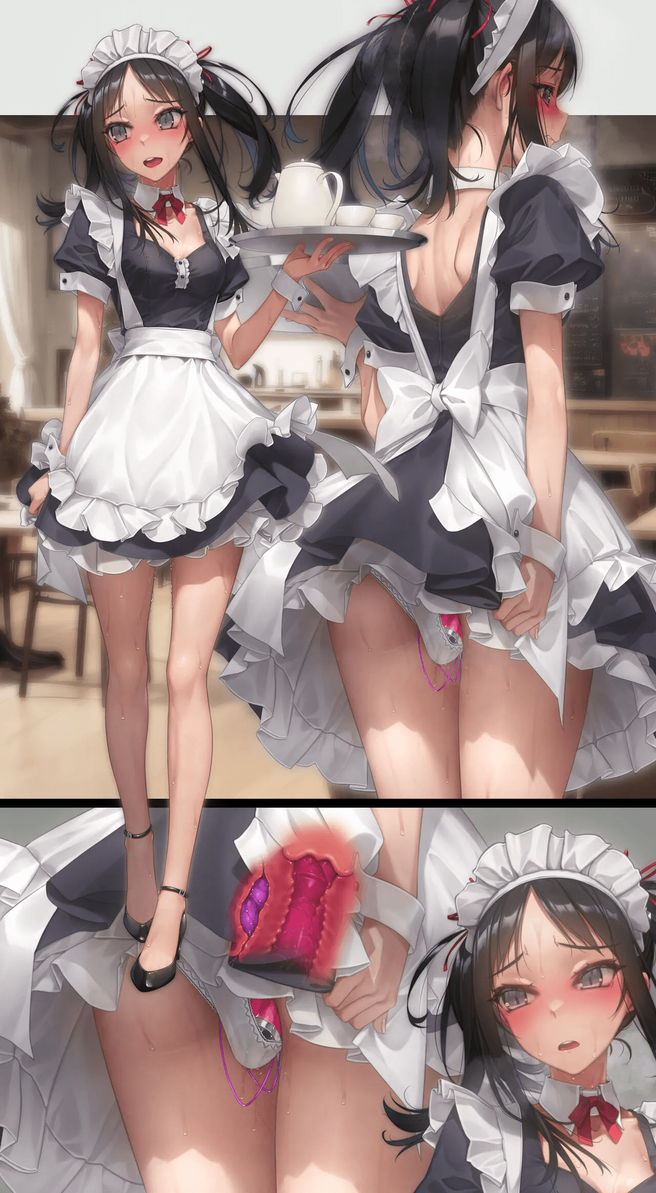 在咖啡店打工的女孩儿